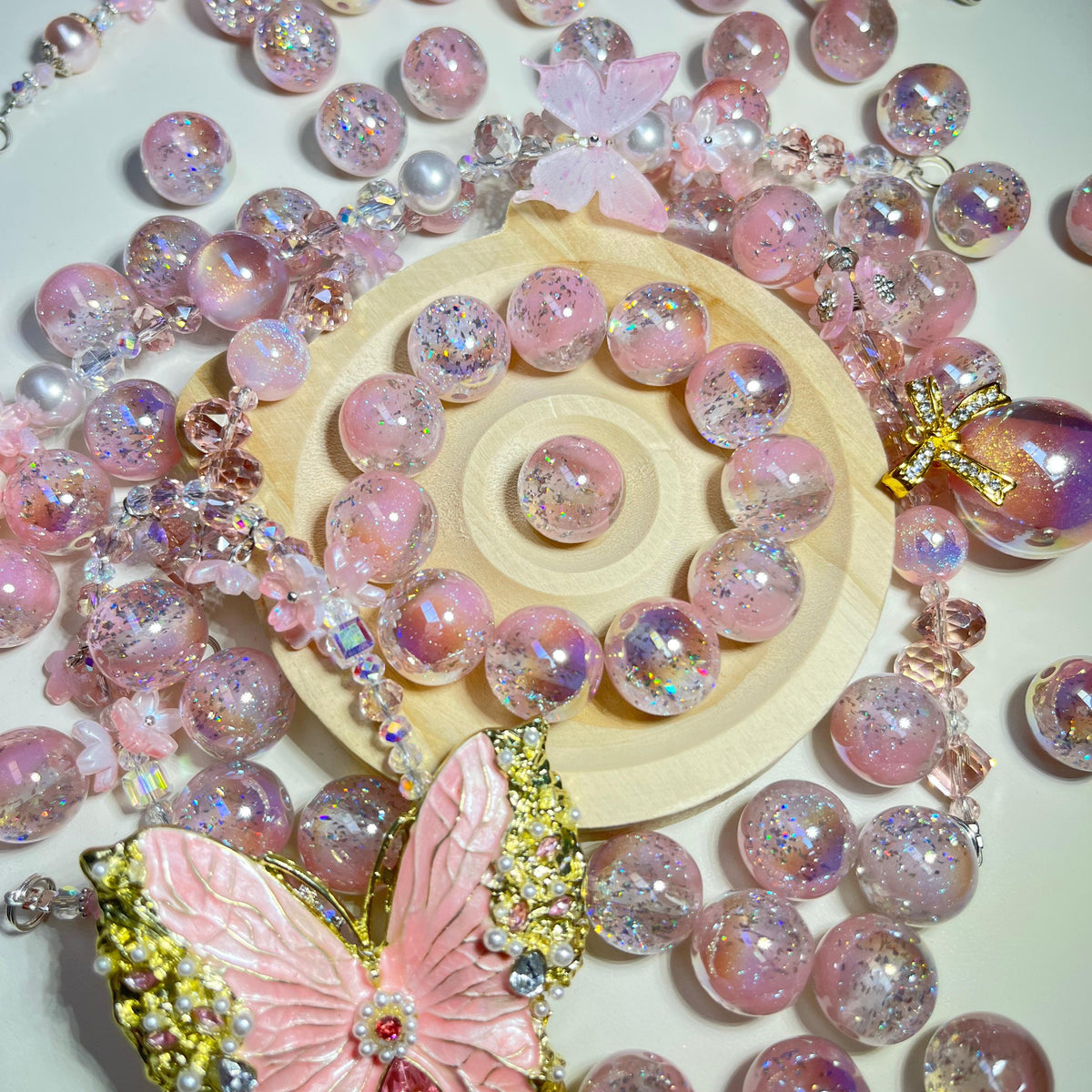16mm UVレジンビーズ ドイツ環境配慮素材 オーロララメ DIY アクセサリーパーツ